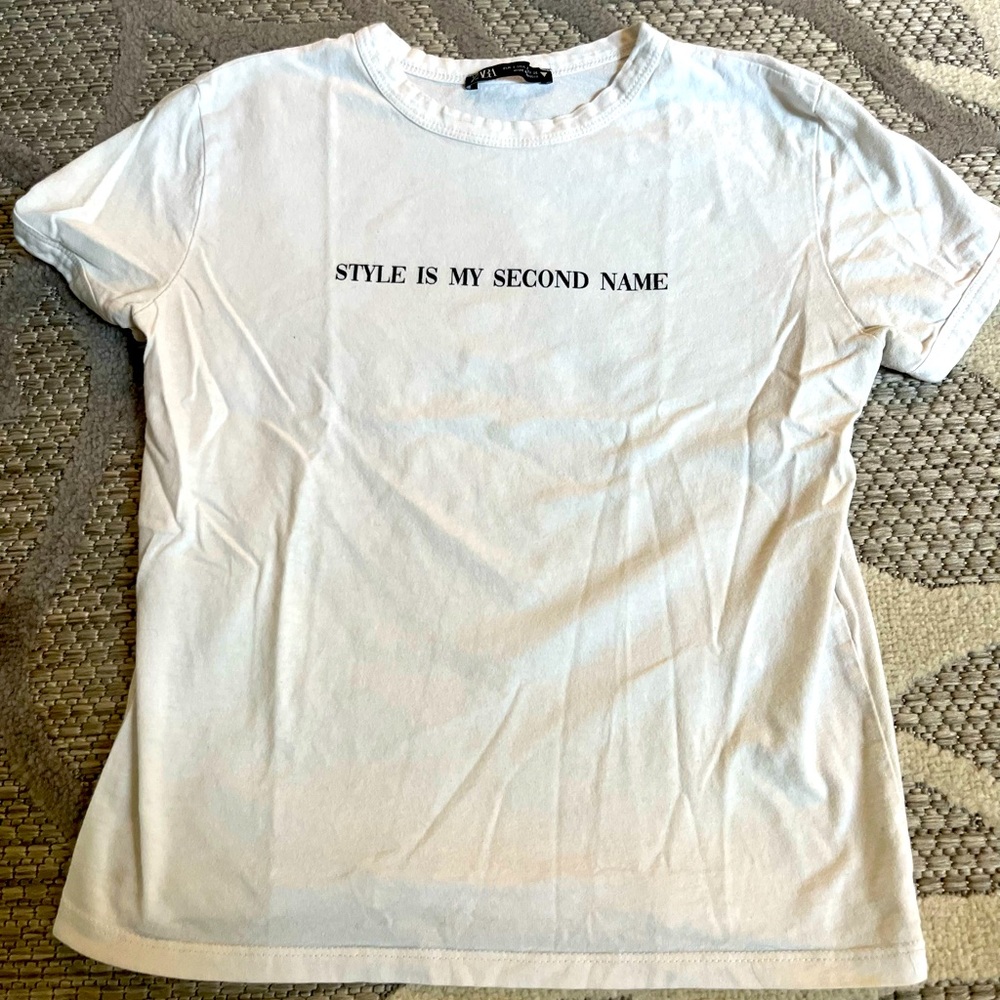 White basic zara shirt